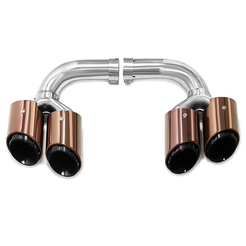 18-24 Year Porsche Cayenne Black Quad Exhaust Tailpipe Muffler Modification