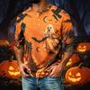 Men's Casual Shirt with Raglan Three-Quarter Sleeve, Halloween Graphic Print
