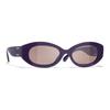 Chanel Logo Oval Sunglasses Unisex Sunglasses Purple A71634X02110S5853