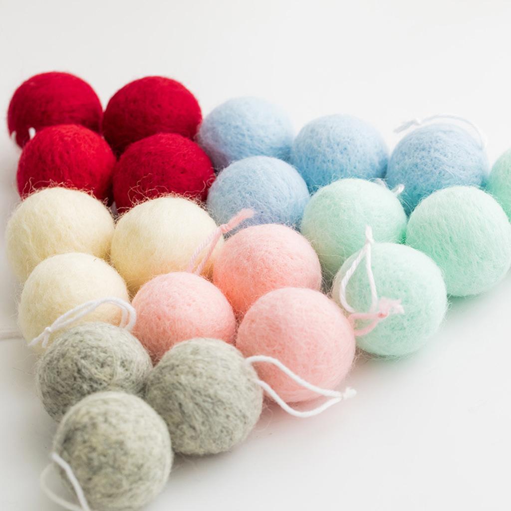 3x/Set Wool Felt Ball Hanging Pendant Photo Props Felt Ball Garlands Decoration