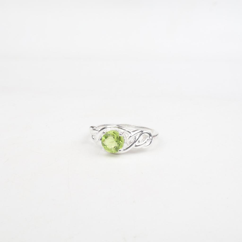 Peridot Gemstone 925 Sterling Silver Designer Jewelry August Birthstone Ring CZR-6-8