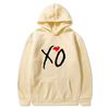 Mens Oversized Hooded Sweatshirt With XO Letter Print Loose Fit Streetwear Casual Top