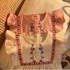 Girls Summer Strawberry Embroidered Dress Sweet Round Neck Flutter Sleeve Baby Dress Cute Casual Party Outfit For Kids