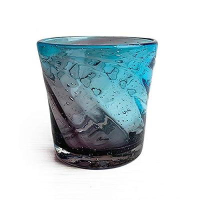Kubakasa Ryukyu Glas Rock Glass Okinawa Souvenir Churaumi Rock Glass Lila x Blau Kaltgetränke Glasbecher