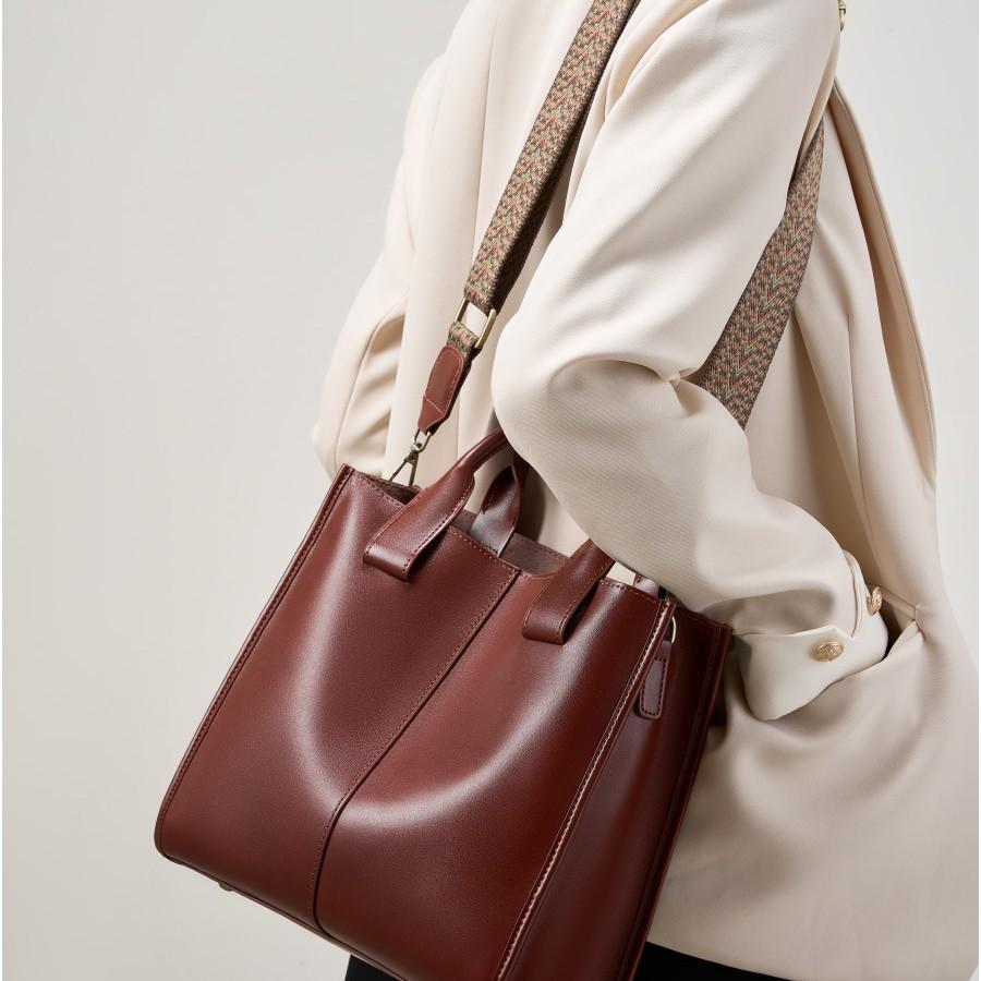 Leather New Versatile Portable Tote Bag Large Capacity Shoulder Bucket Bag