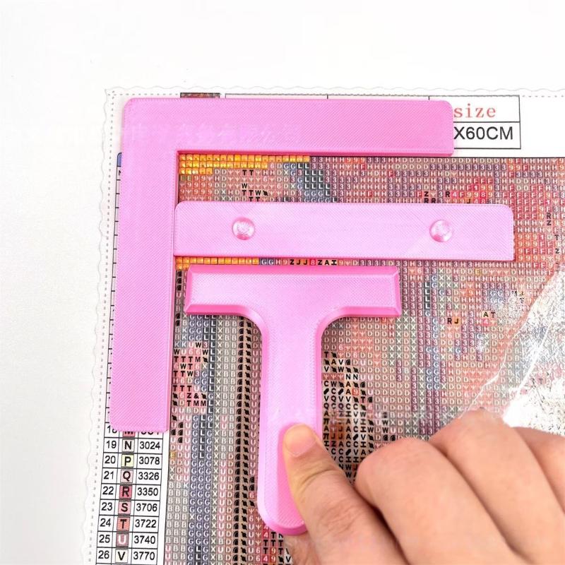 3Pcs Horizontal Ruler Right-Angle Ruler And Pusher Tool Rhinestone Painting Alignment Tools