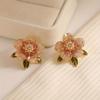French Retro Flower Earrings, Women's New Popular Niche Design Light Luxury Unique Earrings