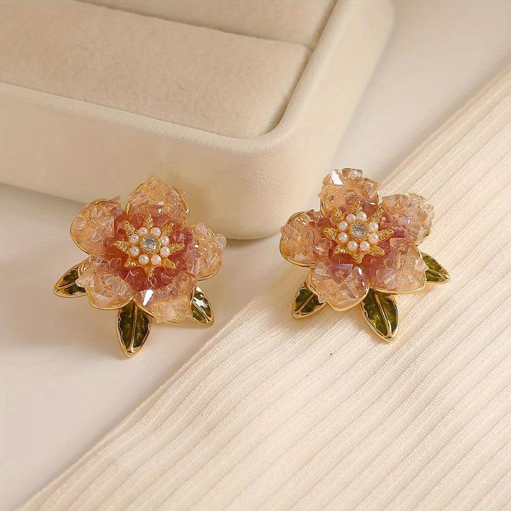 French Retro Flower Earrings, Women's New Popular Niche Design Light Luxury Unique Earrings