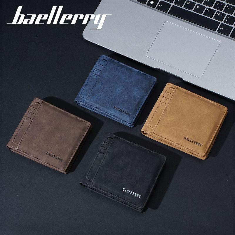 Men Fashion Short Wallets Vintage Design Bi-fold Card Holder Purse for Man Male Classic Money Packs Bags GZW