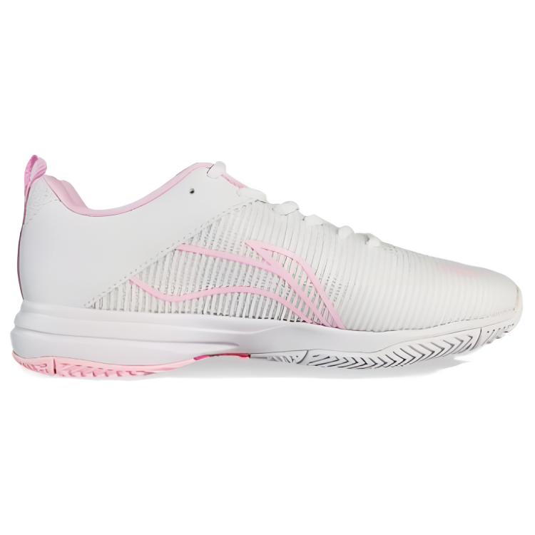 Li Ning Comfortable And Breathable Slip Resistant Abrasion Resistant Low top Casual Shoes Women's Pink White AVQS004-1