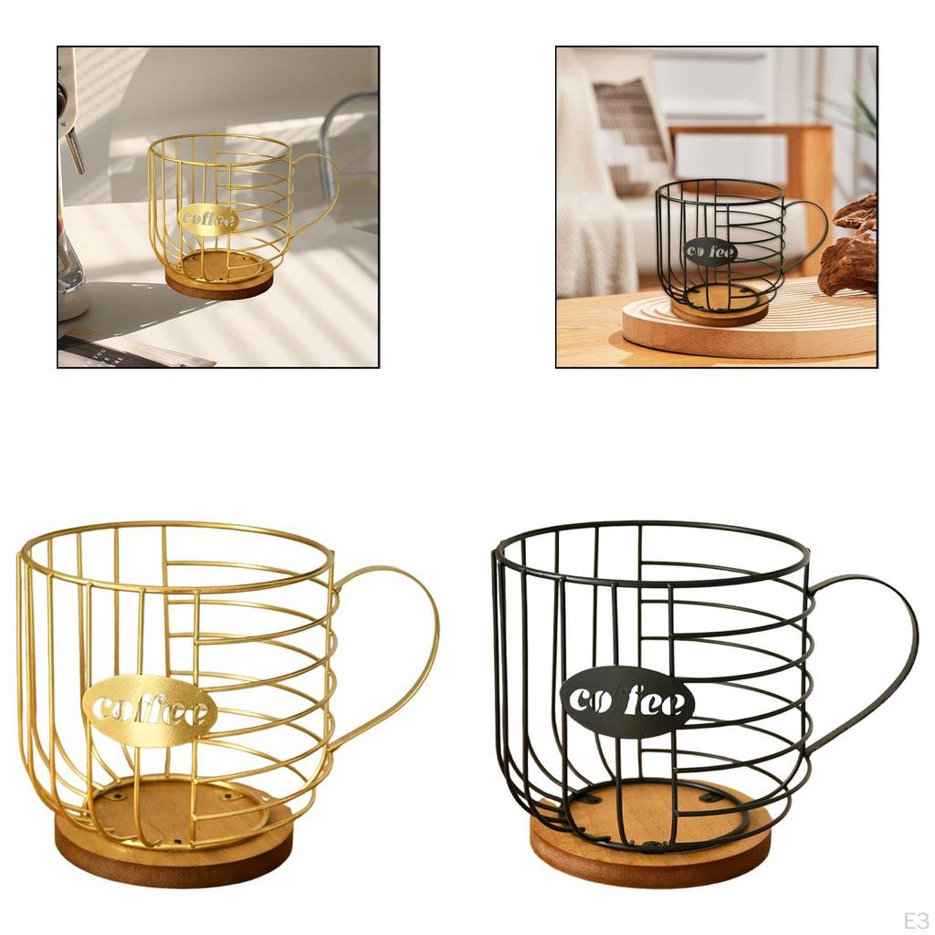 Kaffee Kapselhalter Korb mit Sockel Metall Snack Aufbewahrung Tassen Organizer Kapsel für