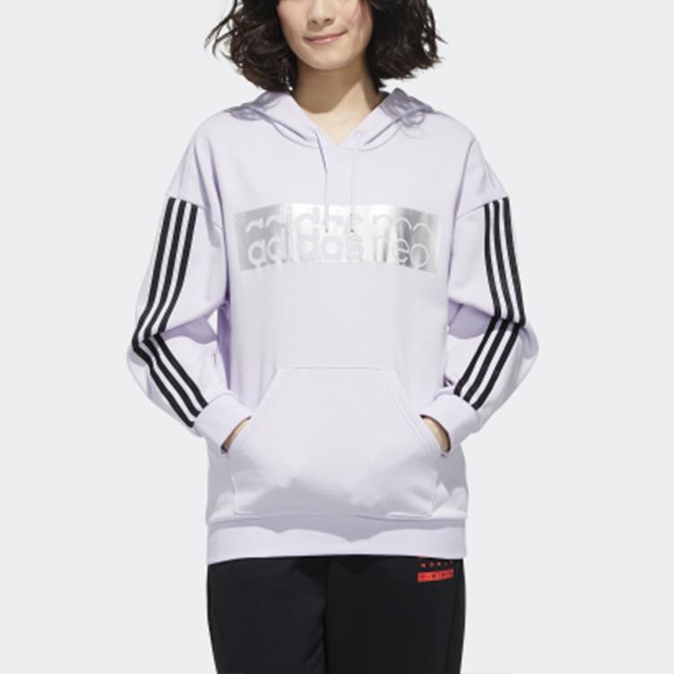 Adidas Casual Sports Hoodie Women Tops Purple FU1057