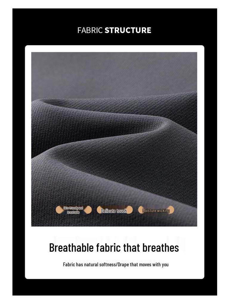 JOW Four-Way Stretch Faux Denim Casual Straight-Leg Pants