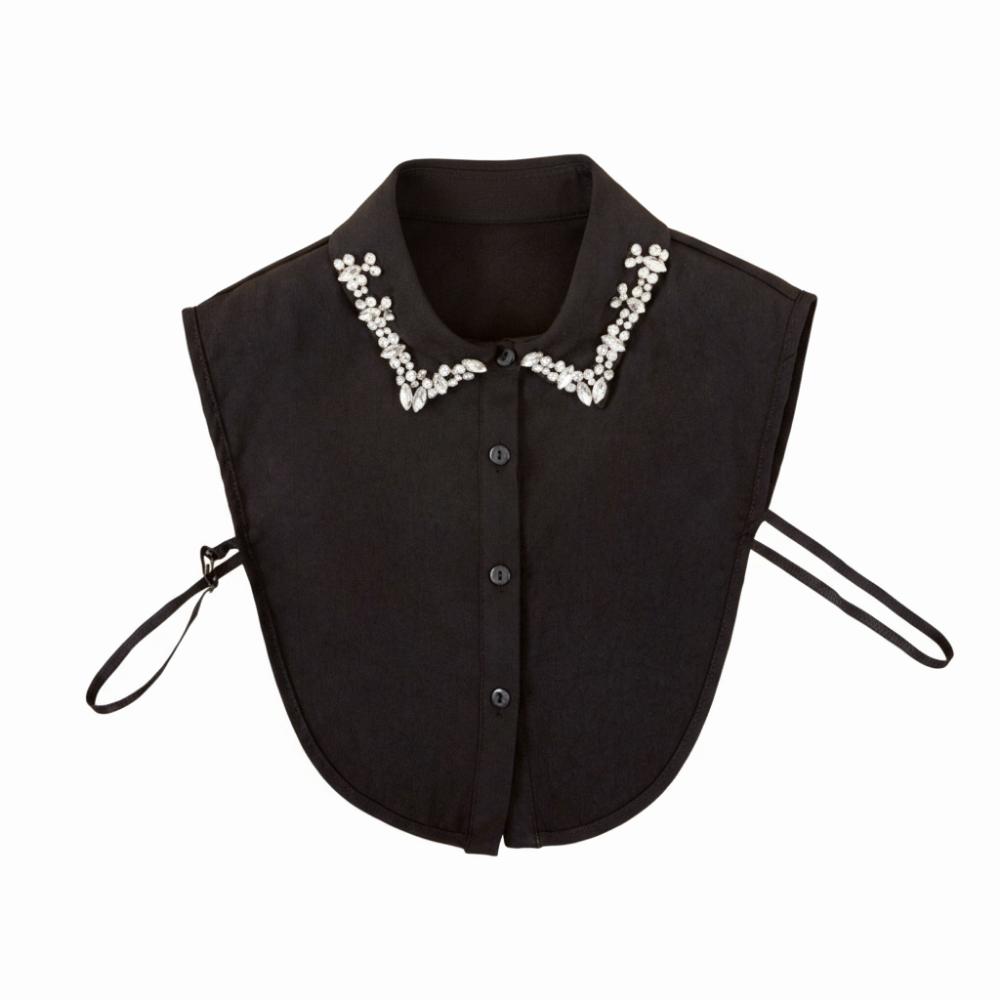 Lace Detachable Collar Rhinestones Shirt Collar False Shirt Collar  Halloween Decoration