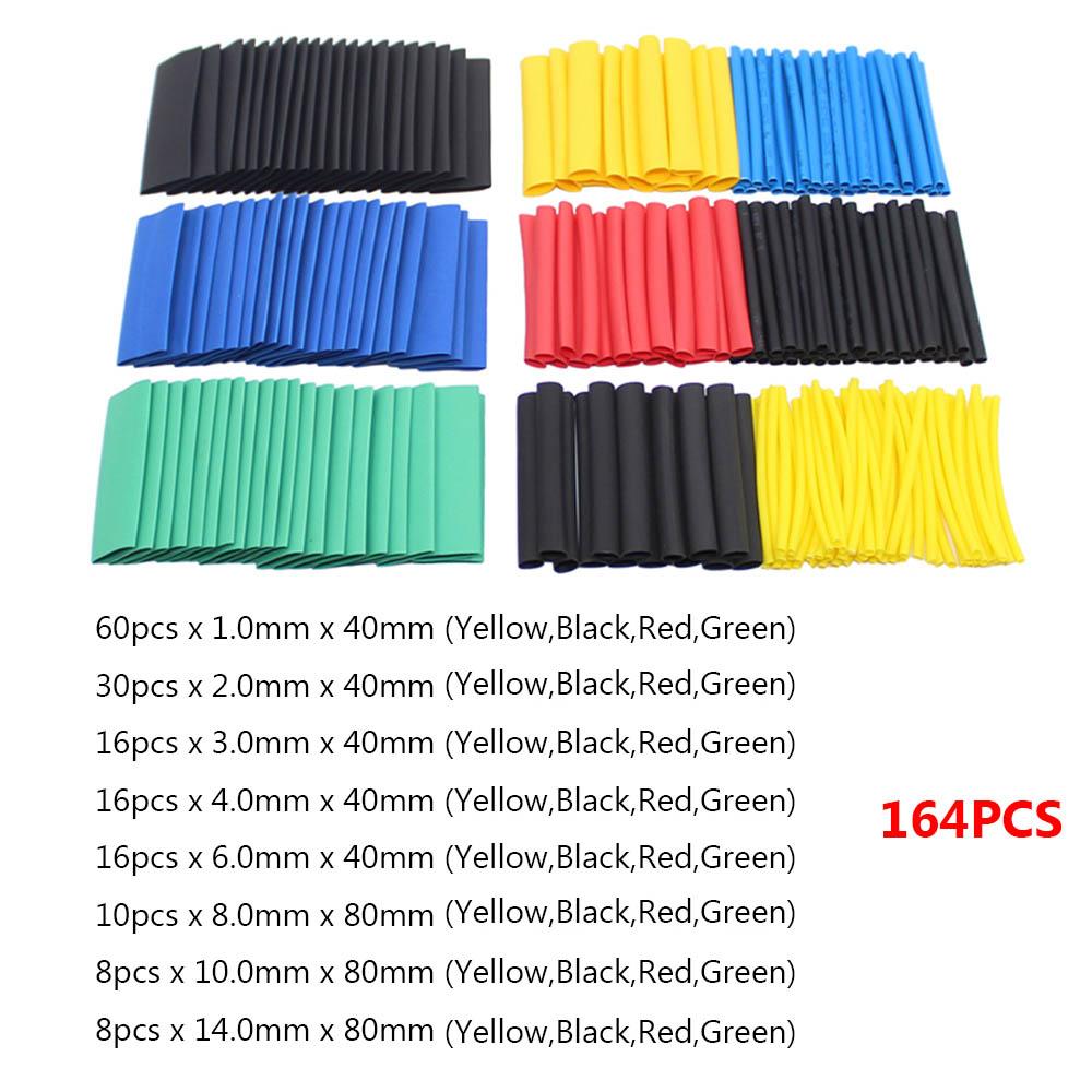 127-750Pcs Heat Shrink Sleeving Tube Assortment Kit Shrinkage Sheath Connection Wire Wrap Cable Waterproof Electrical Insulation