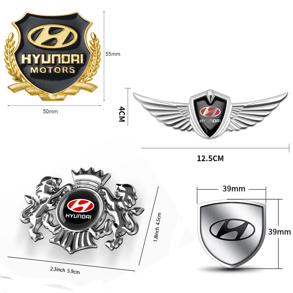 3D Metal Styling Car Decal Car Badge Tail Badge Decorative Sticker Fender Emblem For Hyundai Genesis I10 I20 I30 I40 IX20 IX35 XX5