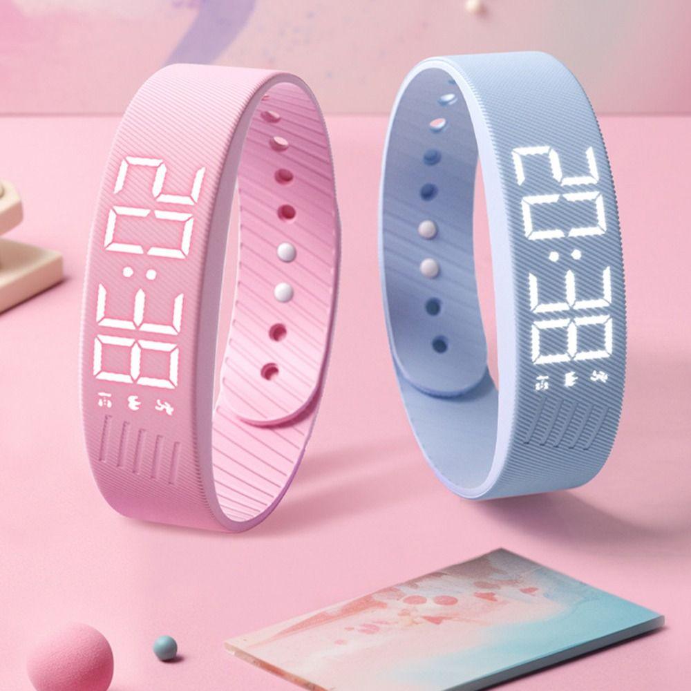LED Digital Alarm Bracelet Adjustable Vibrating Alarm Smart Fitness Wristbands  for Students