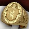 1 Stück Luxus Krone Löwe Schild Ringe für Männer Vintage Mode Edelstahl Hip Hop Gelbgold Antik Punk Verlobung Schmuck