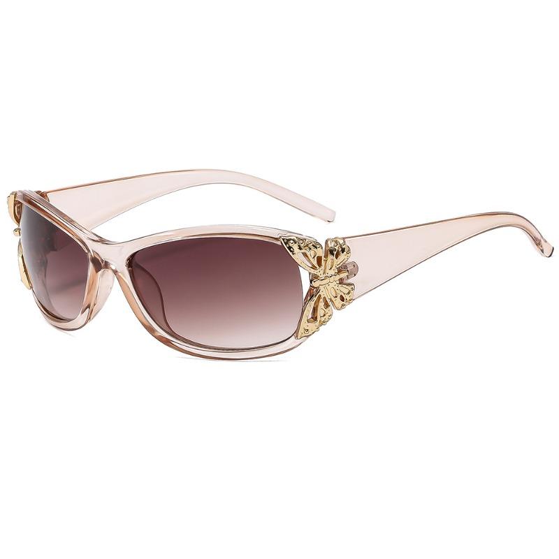New Fashion Butterfly Gradient Decor Shades Women Trendy Driving Anti UV Sunglasses High Quality Y2K Popular Beach Sun Glasses