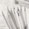 5pcs Ergonomic Retractable Ballpoint Pens | Smooth Writing Experience, Fast-Dry Ink, Medium Tip, Stylish Neutral Design for School & Office Use