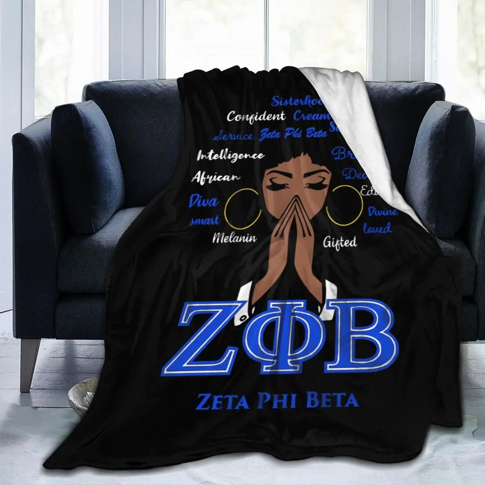

3D Print Zeta ZPB Phi Beta Blanket Soft Sofa Cover Throw Blanket Fleece Tapestry Warm Bed Blankets for Bedroom Couch 75x90cm