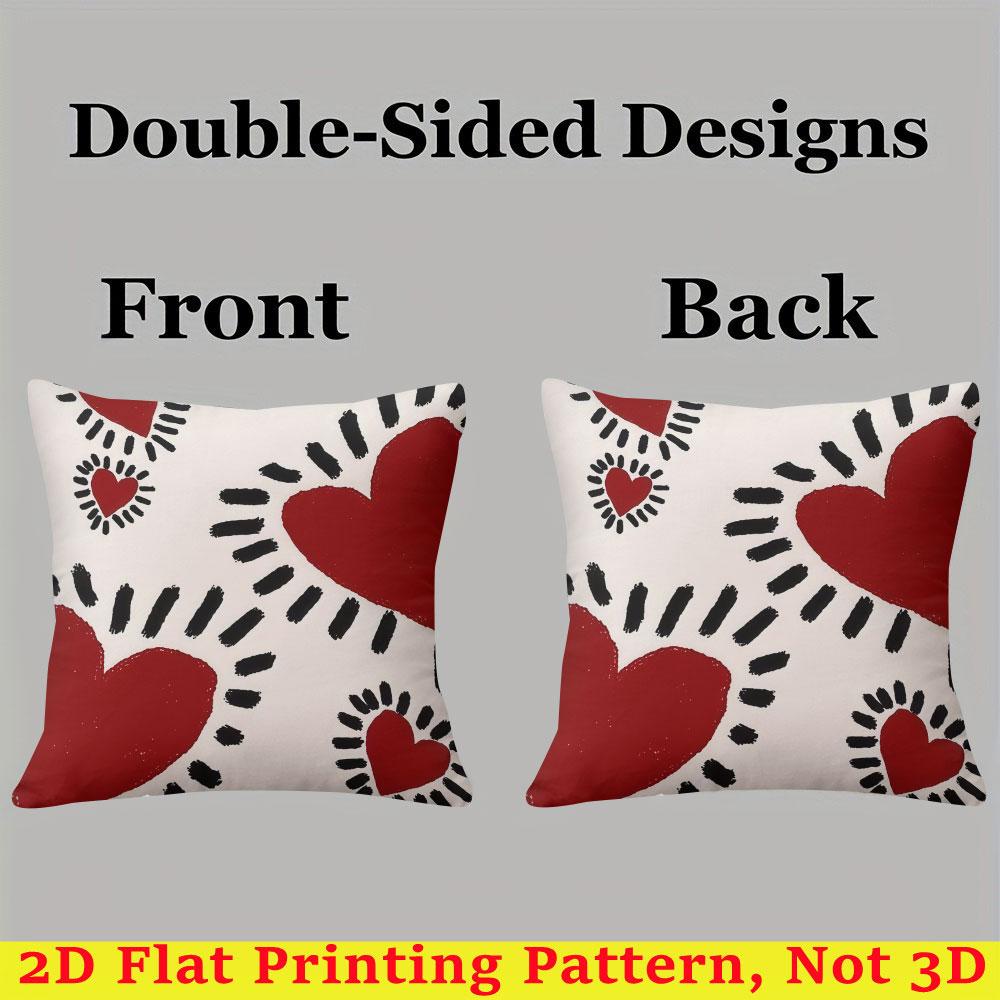 Illustration Love Square Jacquard Pillow Cover for Sofa Office Waist Cushion Cover Home Decorative Pillowcase