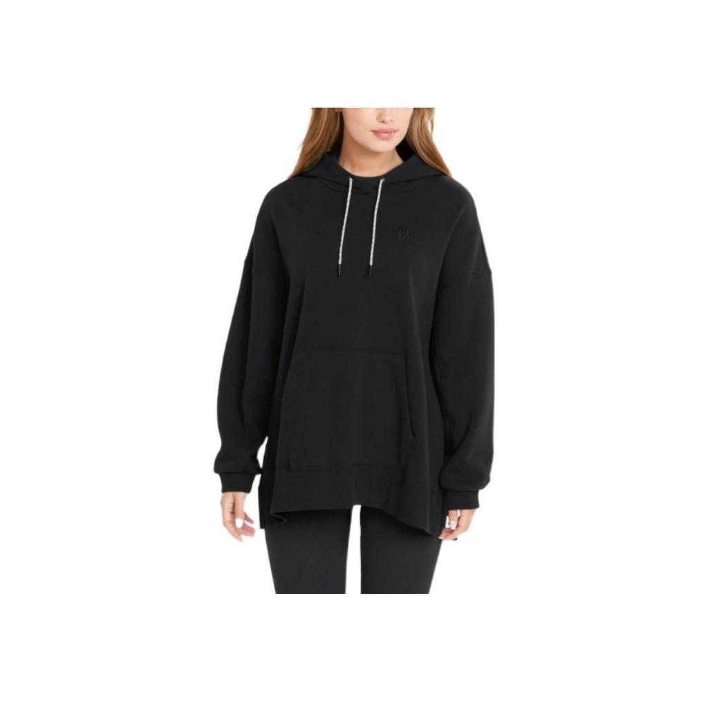 Puma Solid Color Embroidered Logo Hoodie Women tops Black 533421-01