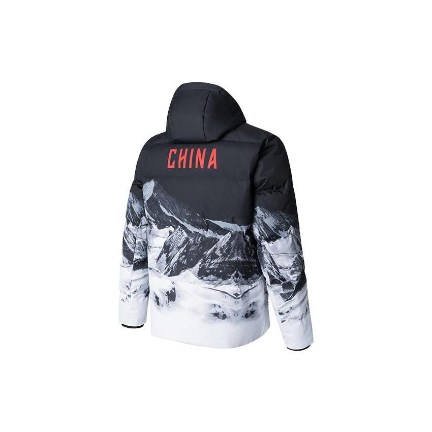 ANTA Down Jackets Men's Snowflake White/All Over Print Hooded Moderate Other 152347945-1
