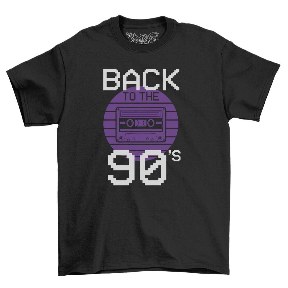 The ShirtShack Back To the 90's Men's Funny T-Shirt 100% Cotton Black Shirt
