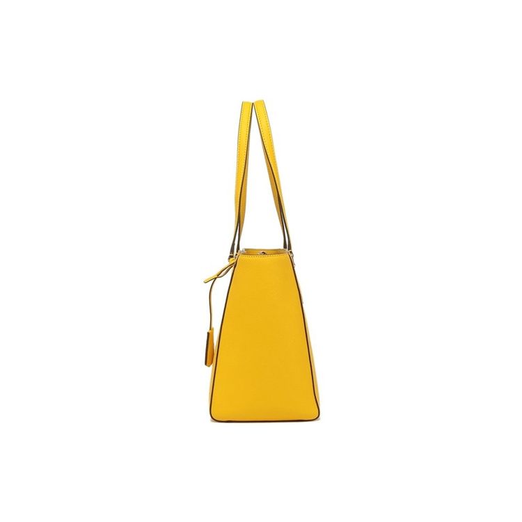 Tory Burch Robinson Commuter Large Capacity Leather Tote Bag Women Tote Bags Lemon-Yellow 54146-787