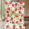 Strawberry Fantasy Garden Theme Blanket Lightweight Warm Flannel Blanket Decorative Throw Blanket for Home Decoration