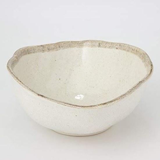 Mino Ware shirokaratsu White Karatsu Irregular Bowl (Medium) K72064
