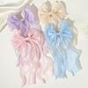 Women Hairpin Cartoon Bowknot Long Ribbon Decor Back Head Hair Clip Hair Styling Tool Hair Accessory