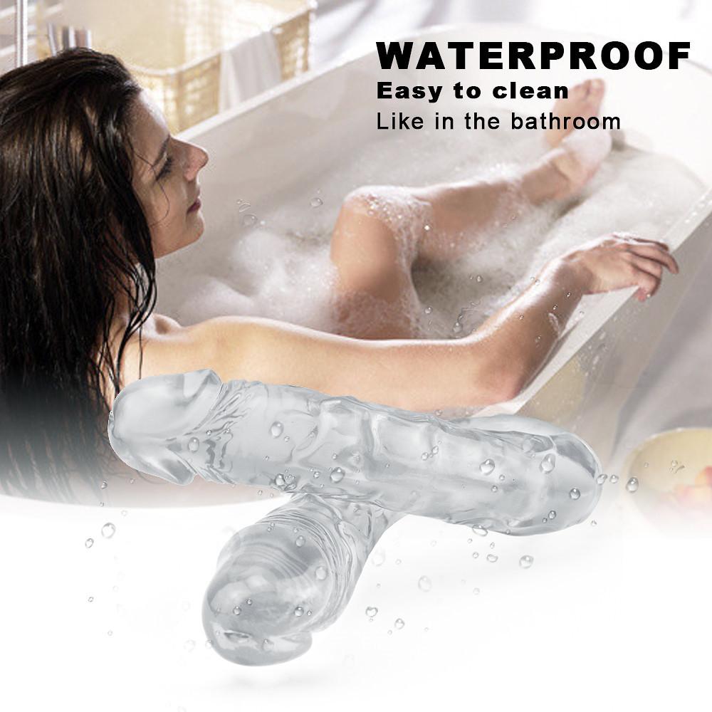 Weicher Dildo Doppel Realistischer Lesben Vaginal Anal Butt Plug Gefälschter Penis Sexspielzeug für Frauen Paare Homosexuell Erwachsene Produkte