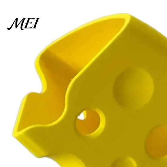 Modern Minimalist Desk Organizer Cheese Shape Storage Box, Cute Yellow Plastic Organizer, 3D Printing Stable Base for Table Creative Ornament