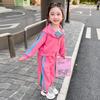 2026 Girls' Stylish Color Block Spring Hoodie Set