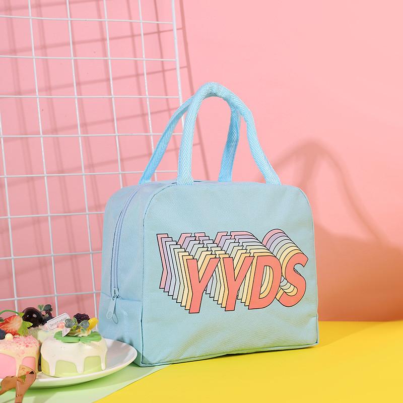 Large Capacity Cartoon Bento Bag Oxford Cloth Lunch Tote Insulated Storage Canvas Lunch Box Bag