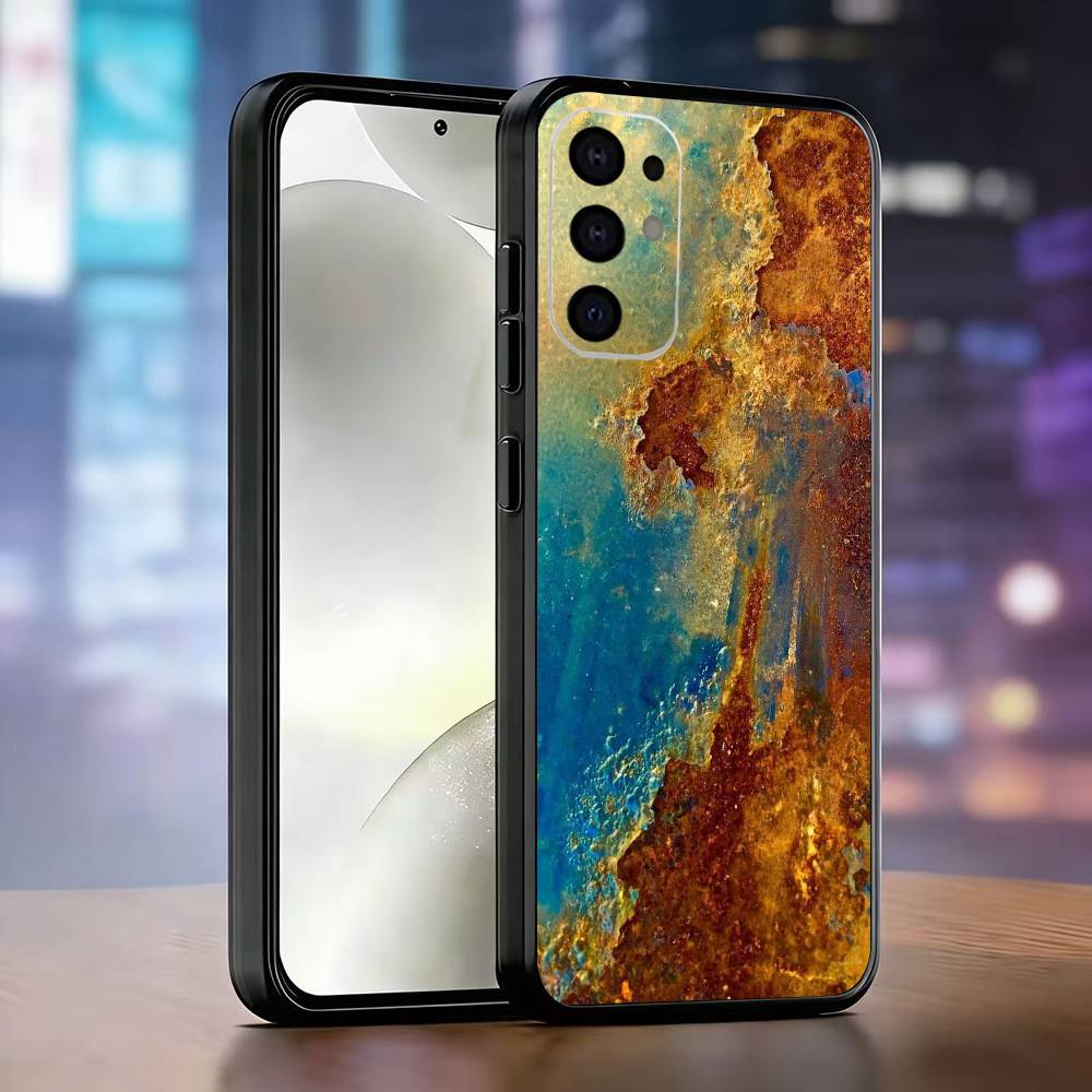 Retro Industrial Style Rusty Phone Case For Samsung S25,S24,S21,S22,S23,S30,Ultra,S20,Plus,Fe,Soft Silicone Black Cover