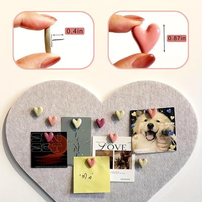 20 peças de Tachinhas Rosa em Formato de Coração - Criativas com Tema de Amor para Decoração de Escritório e Casa, Material ABS Durável, Ideais para Organizar Notas