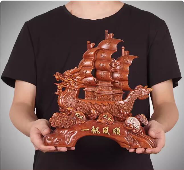 Home Decor  Accessories Smooth Sailing Dragon Boat Sailboat Attracting Wealth Feng Shui Ornaments Store Company Opening Gifts