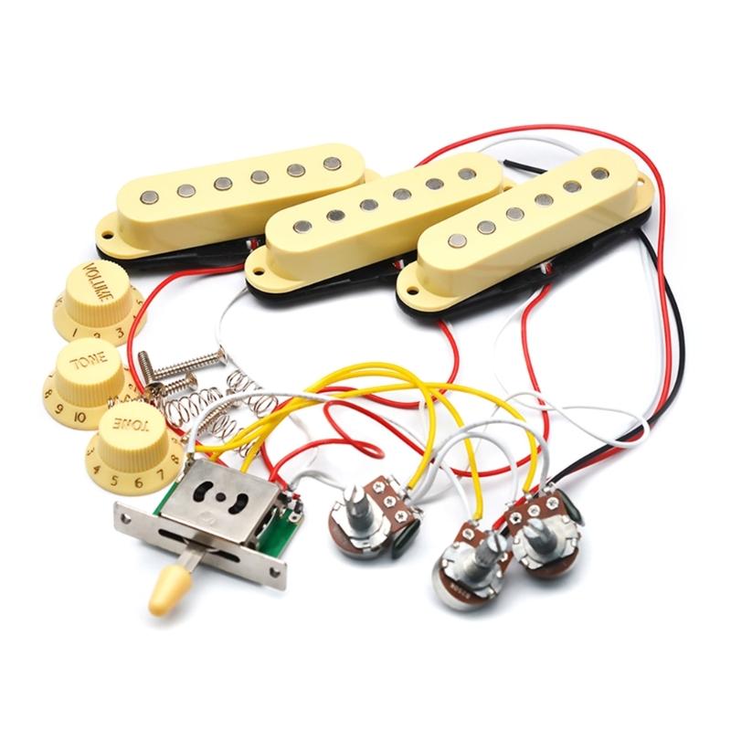 Guitar Prewired Harness Guitar Pickups 5 Way Switch Wiring Harness Converter 500K Potentiometer 2T1V Wiring Harness Kit