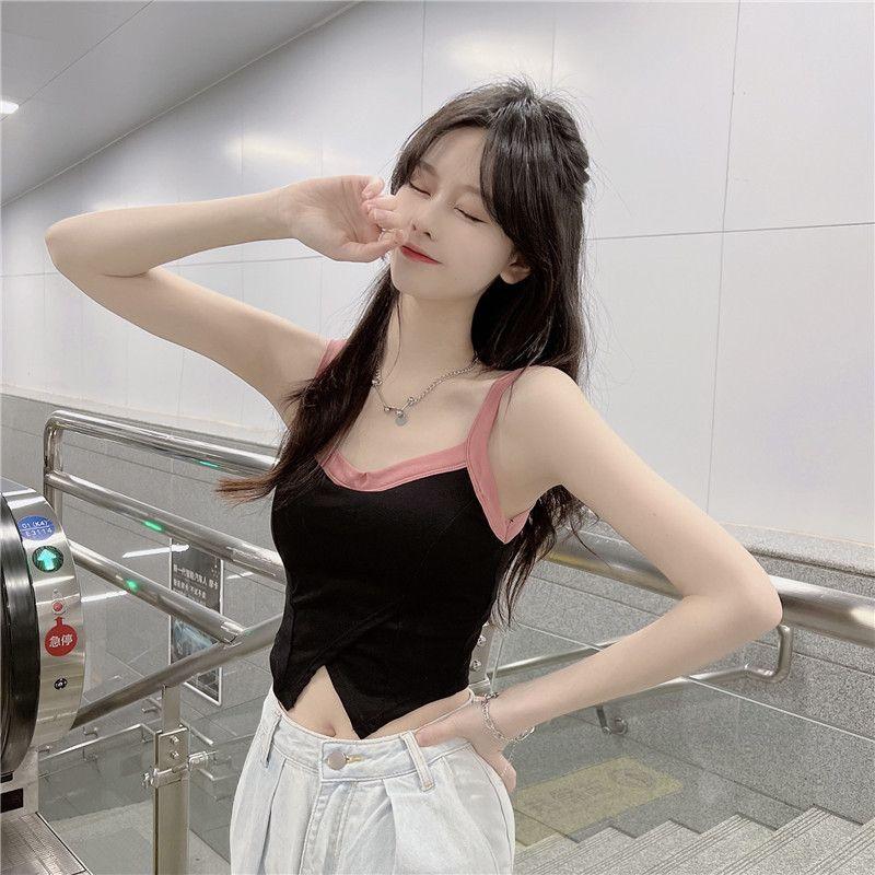 Irregular Camisole Vest for Women with A Niche Design Strapless and Beautiful with Short Shoulder Pads and A Spicy Girl Top