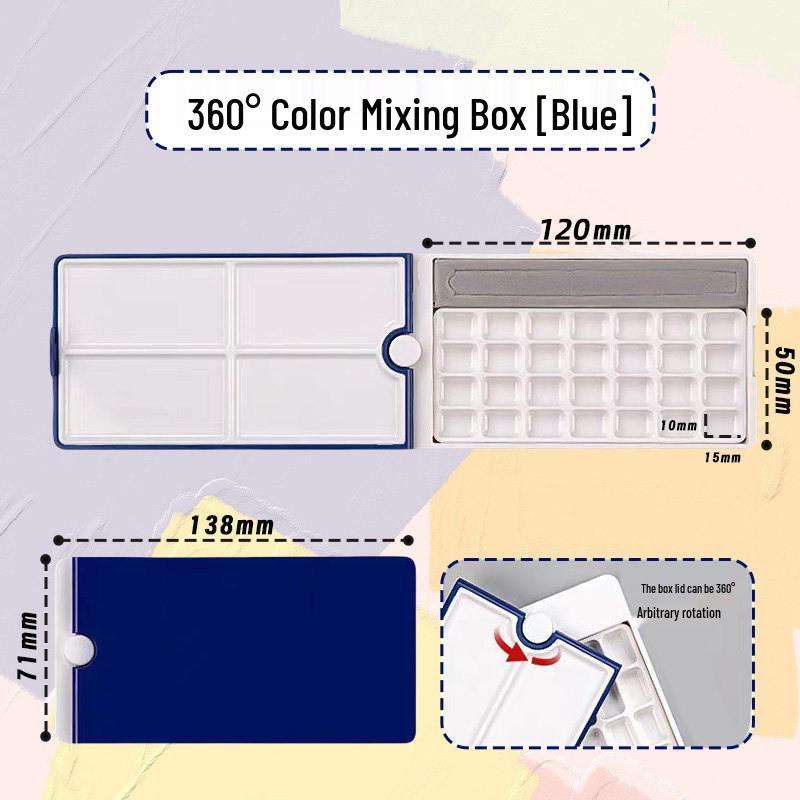 Portable Multi-Functional Watercolor Paint Box with Brush Washer Palette & Bucket