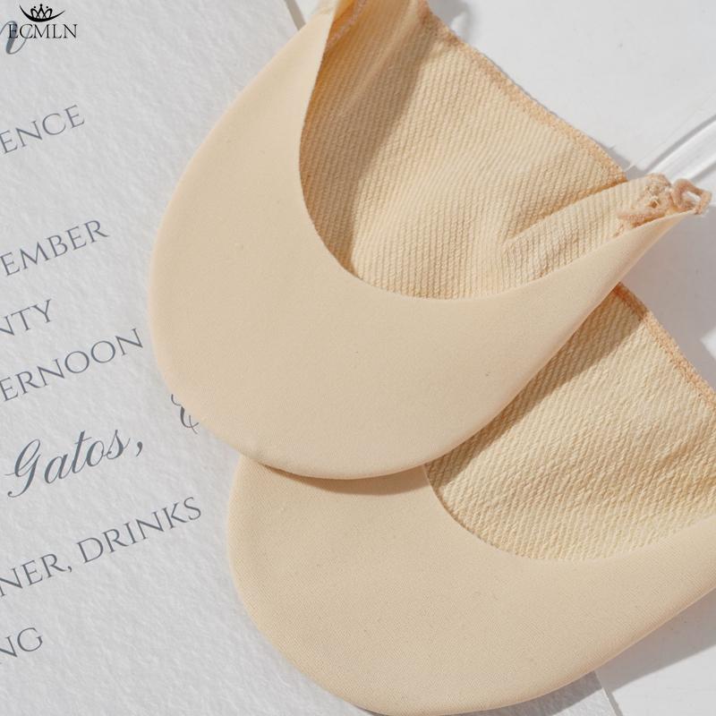 3 Paar Halbhand-Sling-Socken aus Baumwolle für Damen, Sandalen mit hohen Absätzen, Sommer-Bootssocken, flache Öffnung, rutschfeste, unsichtbare Socken