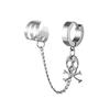 1Piece Cross Skull Chain Tassel Dangle Earrings for Women/Men Stainless Steel Ear Bone Clips Single Double Ear Holes Jewelry