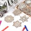 24 Wooden Snowflake Decorations Christmas Tree Hanging Decoration Snowflake Shape Decoration Hollow Hanging Decoration