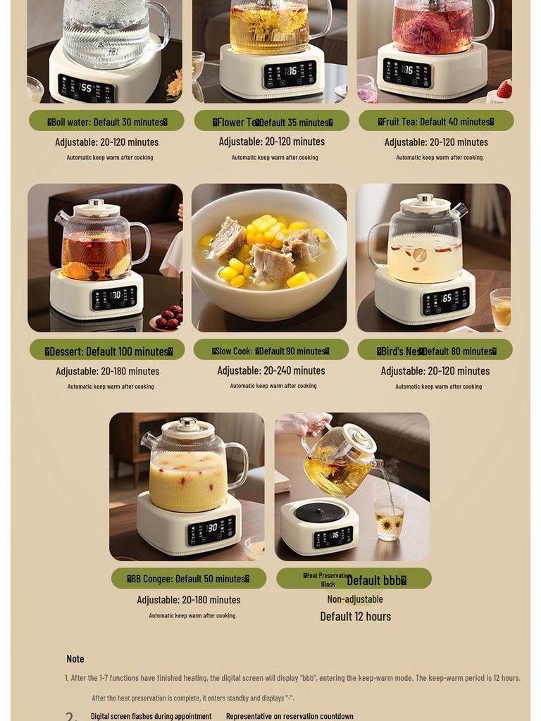 Smart Glass Tea Brewer: Versatile Household & Office Kettle for Brewing and Stewing Flower Teas.
