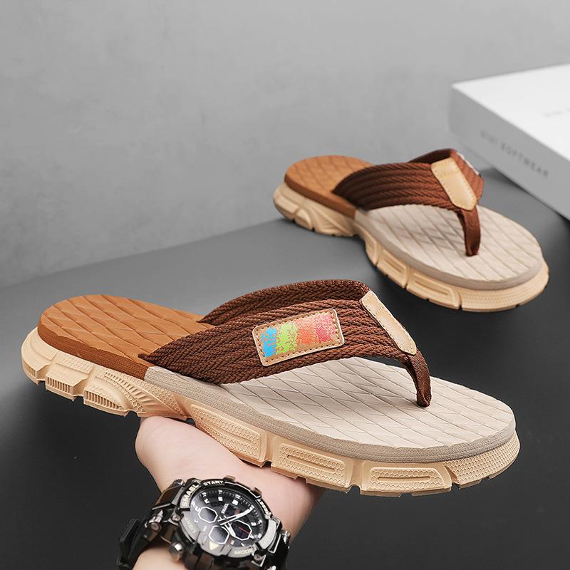 Flip-flops Men's 2025 New Summer Youth Outdoor Sports and Leisure Men's Soft-bottomed Vietnamese Pinch Slippers