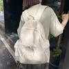 New Design Nylon Lightweight Backpack Solid Color Travel Shoulders Bag Bow Wrinkle Backpack  Women