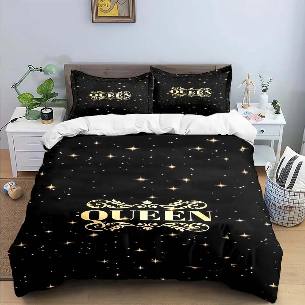Sale Fashion King Queen Bedding Set Single Twin Full King Size Cute Animals Bed Linen Adults Teens Bedroom Luxury Gift